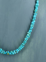 21" Navajo Single Strand Natural Lone Mountain Turquoise Necklace - PuebloDirect.com