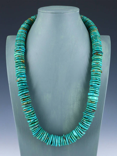 Navajo Single Strand Heavy Turquoise Necklace - PuebloDirect.com