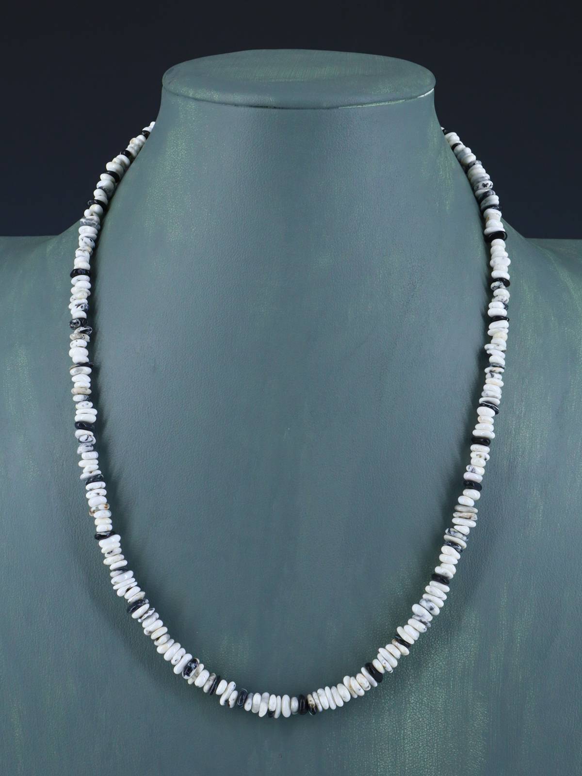 20" Native American White Buffalo Single Strand Necklace - PuebloDirect.com