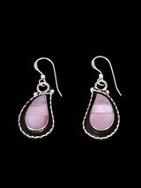 Sterling Silver Zuni Inlay Pink Shell Necklace and Earrings Set