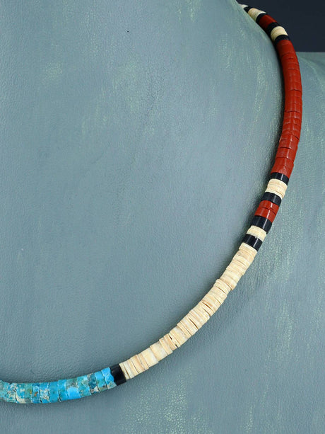 Native American Shell Heishi Single Strand Necklace