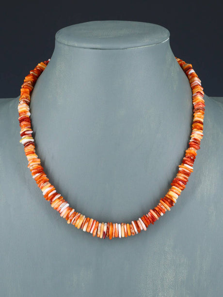 Native American Jewelry Single Strand Spiny Oyster Necklace - PuebloDirect.com