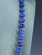 Native American Jewelry Single Strand Lapis and Spiny Oyster Necklace