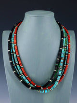 Southwest Sterling Silver Spiny Oyster and Turquoise Necklace
