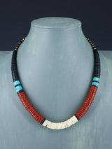 Collar de concha y turquesa de nativo americano de 18"