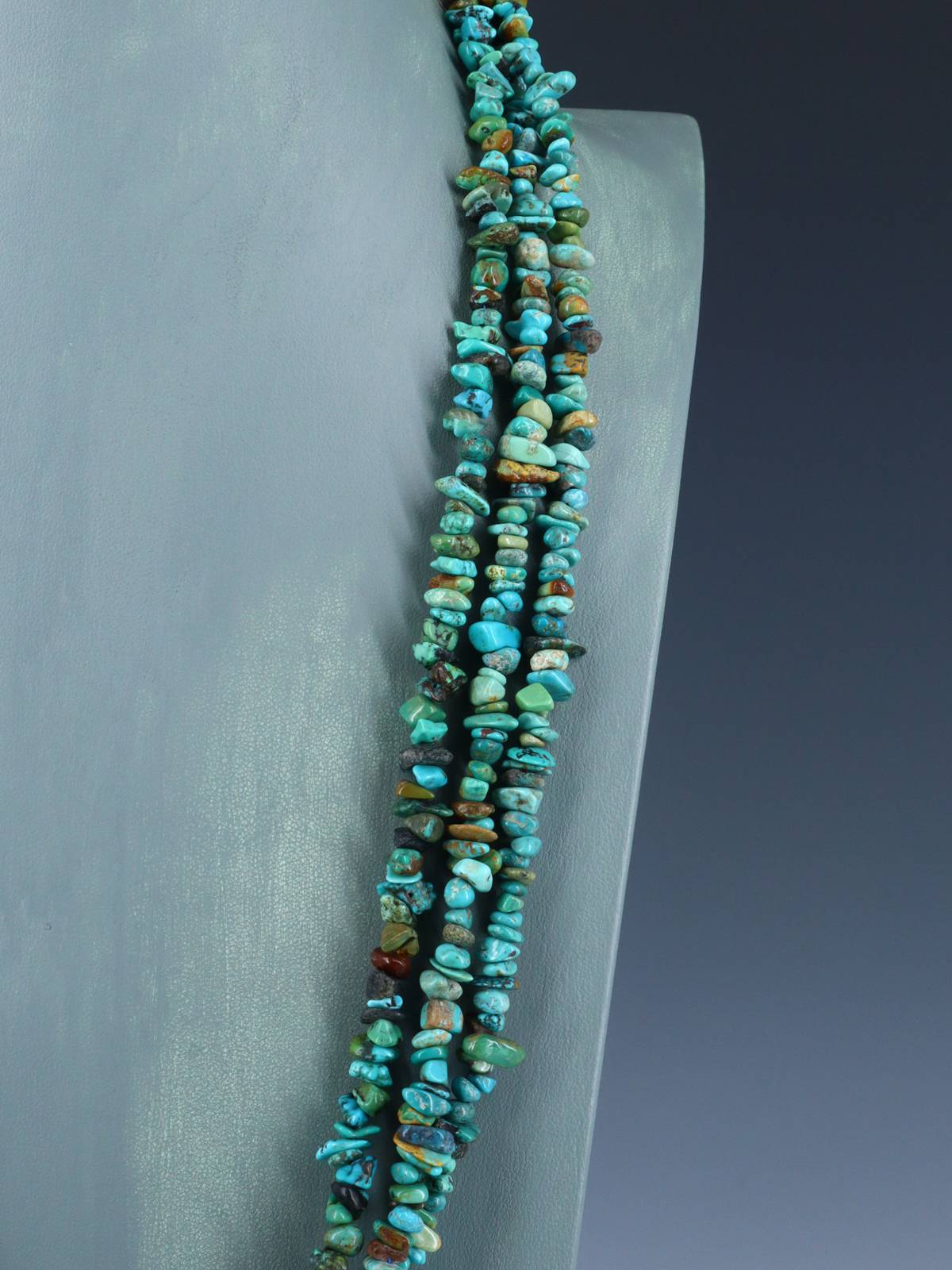 Native American Jewelry Three Strand Turquoise Necklace