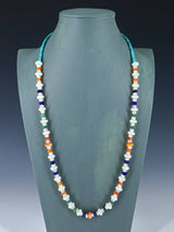 Santo Domingo Mother of Pearl Single Strand Beaded Necklace