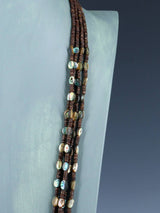 Native American Santo Domingo Abalone and Heishi Necklace with Inlaid Shell