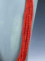 Bijoux amérindiens vintage Collier en corail naturel à 10 brins