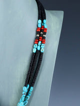 Collier Jocla à trois brins d'onyx et de nacre de Saint-Domingue
