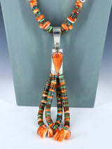 Native American Santo Domingo Spiny Oyster and Turquoise Necklace