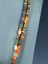 Native American Santo Domingo Spiny Oyster and Turquoise Necklace