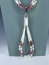 Santo Domingo Three Strand Charoite and Mother of Pearl Jocla Necklace
