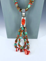 Native American Santo Domingo Spiny Oyster and Turquoise Necklace