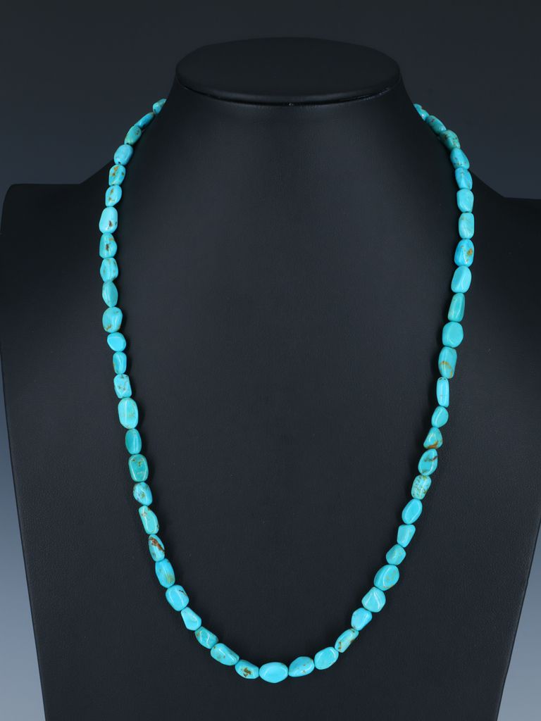 22" Native American Jewelry Single Strand Turquoise Necklace - PuebloDirect.com