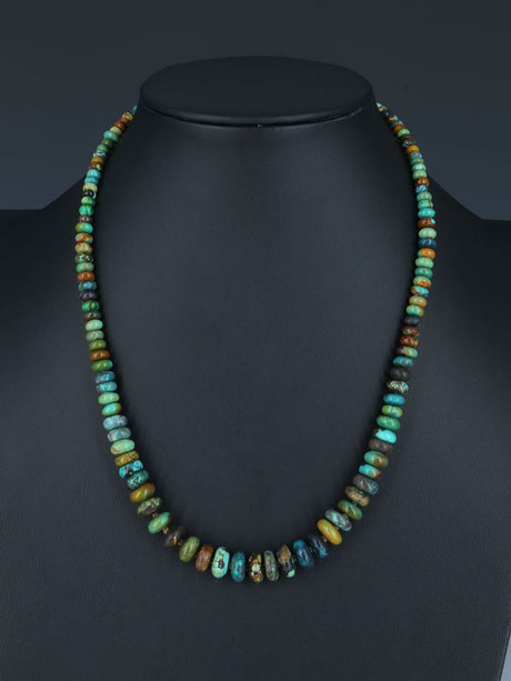 19" Native American Jewelry Single Strand Turquoise Necklace - PuebloDirect.com