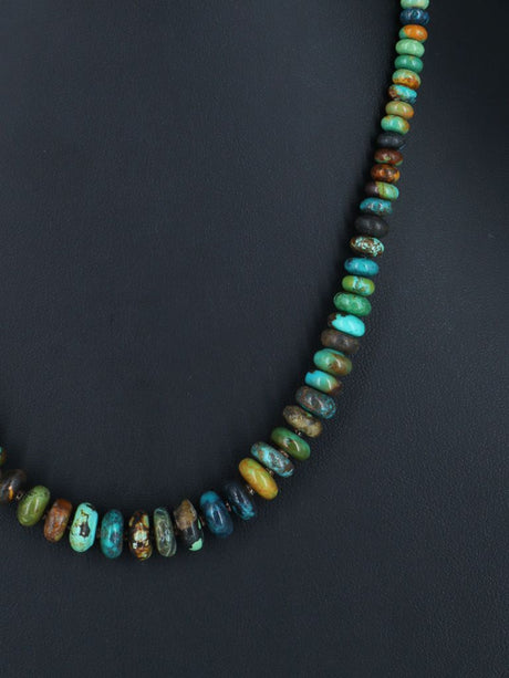 19" Native American Jewelry Single Strand Turquoise Necklace - PuebloDirect.com