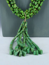 Native American Seven Strand Sonoran Gold Turquoise Jocla Necklace - PuebloDirect.com