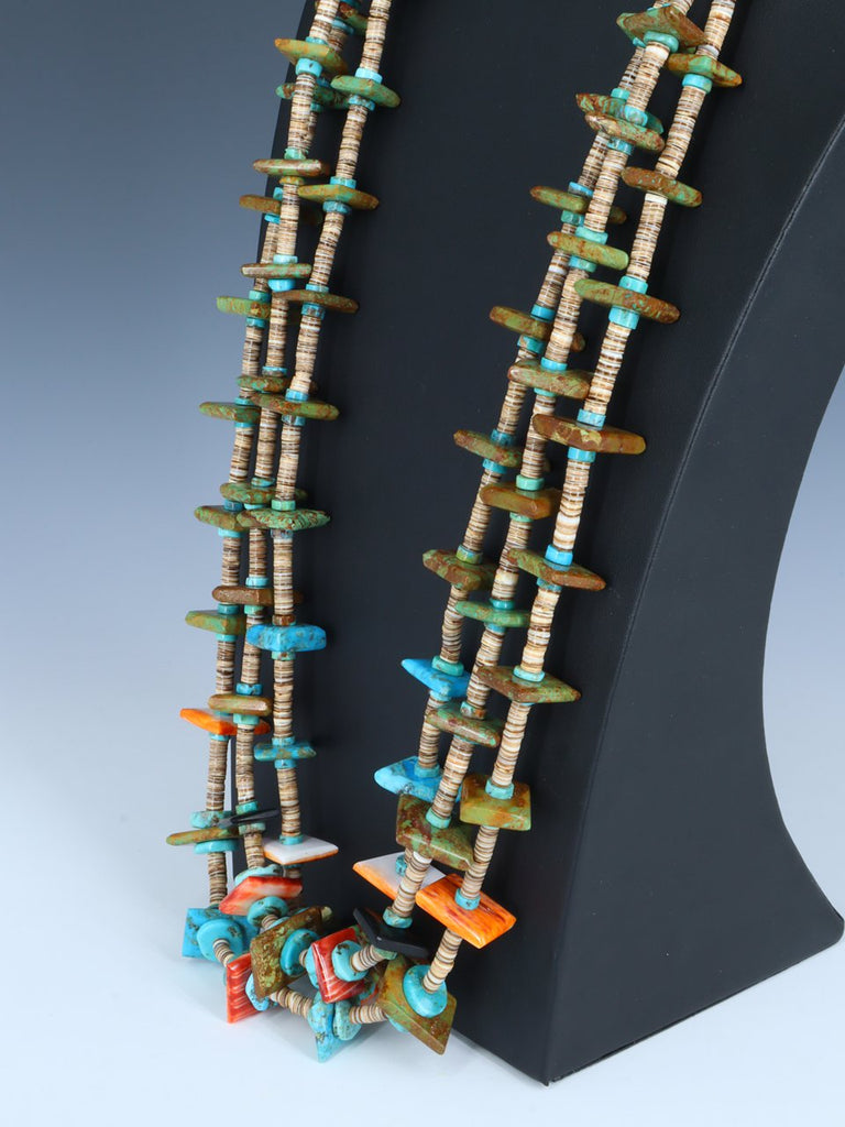 Native American Jewelry Turquoise and Spiny Oyster Necklace - PuebloDirect.com
