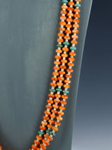 Native American Santo Domingo Spiny Oyster and Turquoise Necklace