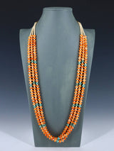 Native American Santo Domingo Spiny Oyster and Turquoise Necklace