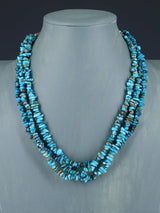 Native American Turquoise Triple Strand Necklace - PuebloDirect.com