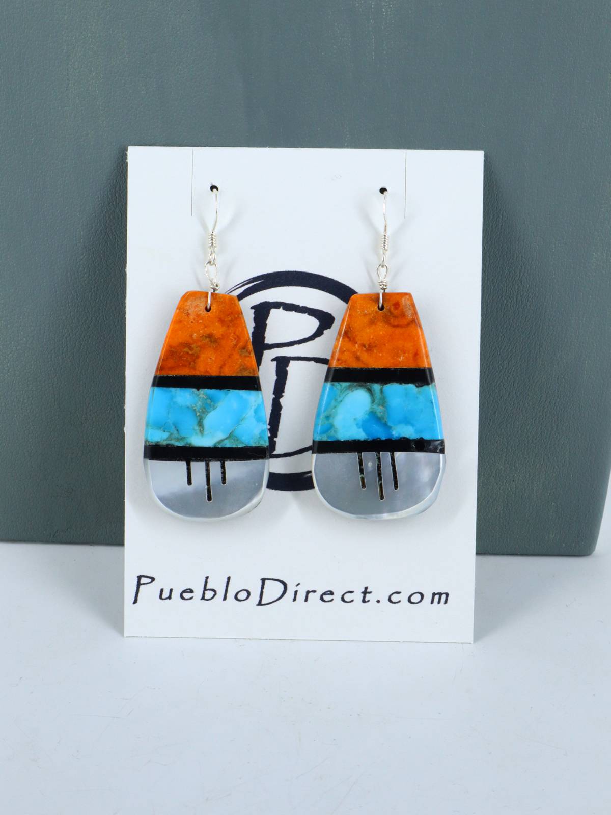 Santo Domingo White Shell Thunderbird Mosaic Necklace Set