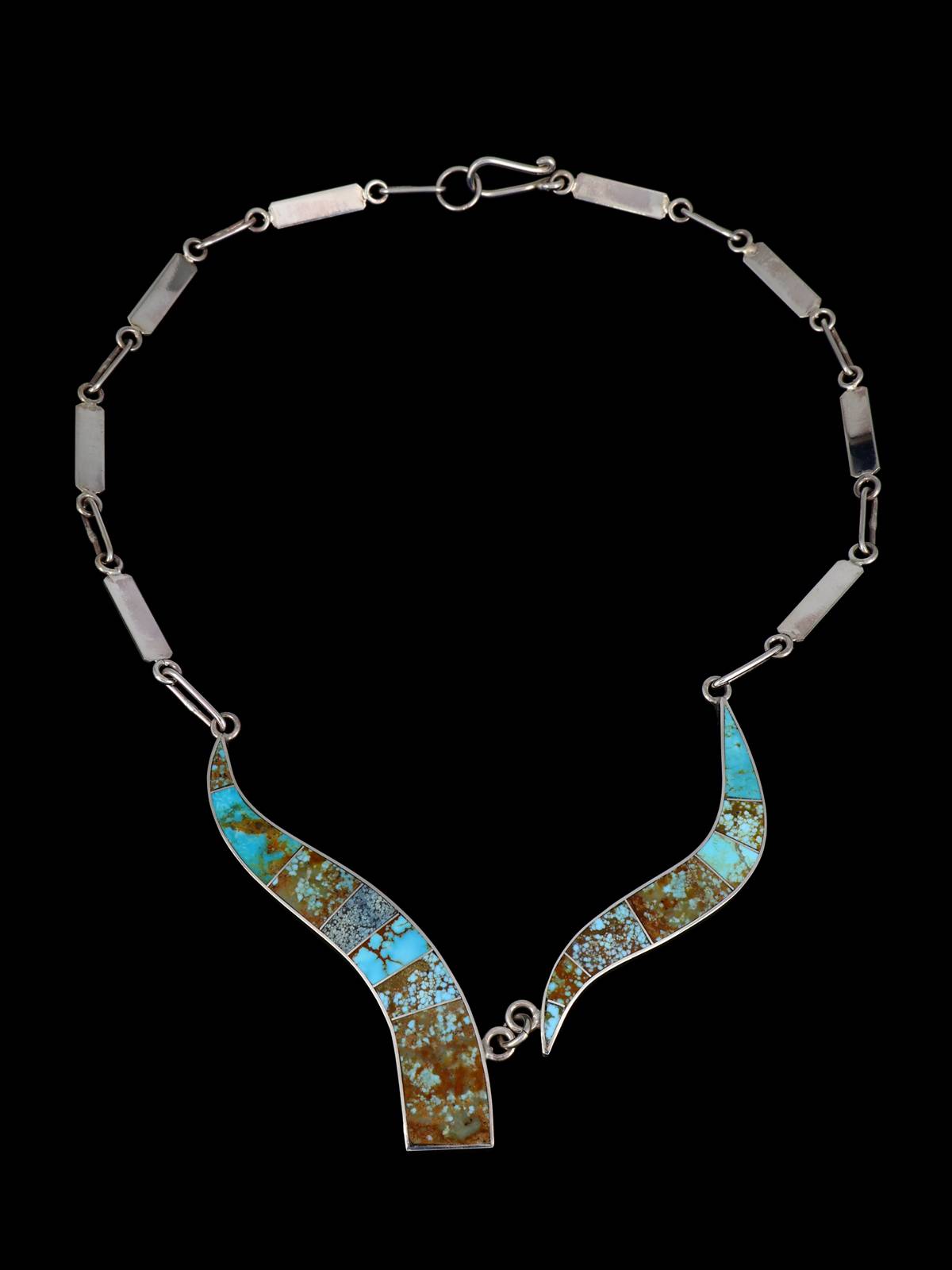 Navajo Inlay Turquoise Sterling Silver Necklace
