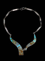Navajo Inlay Turquoise Sterling Silver Necklace