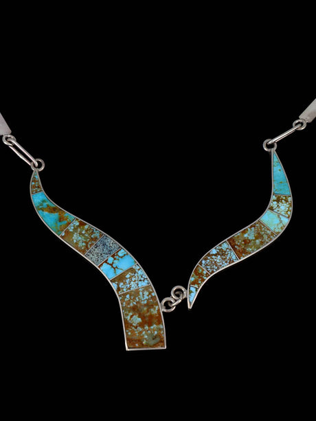 Navajo Inlay Turquoise Sterling Silver Necklace