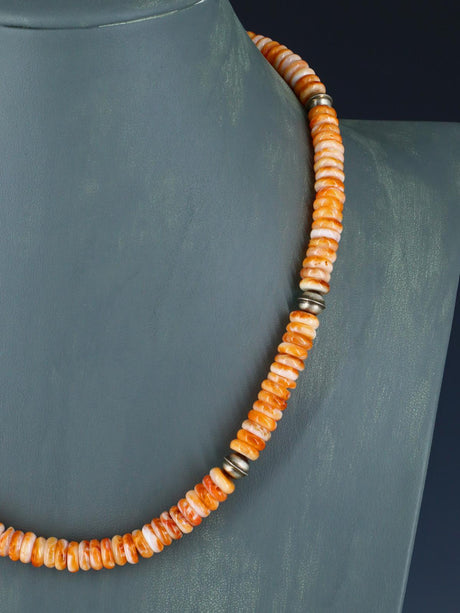 Native American Indian Jewelry Single Strand Spiny Oyster Necklace - PuebloDirect.com