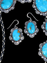 Navajo Sterling Silver Hardy Pit Kingman Turquoise Lariat Necklace - PuebloDirect.com