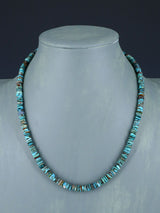 Navajo 18" Single Strand Turquoise Beaded Necklace - PuebloDirect.com