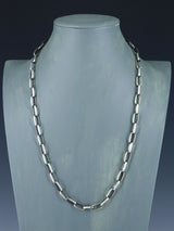 Navajo 24" Heavy Handmade Sterling Silver Link Chain Necklace - PuebloDirect.com