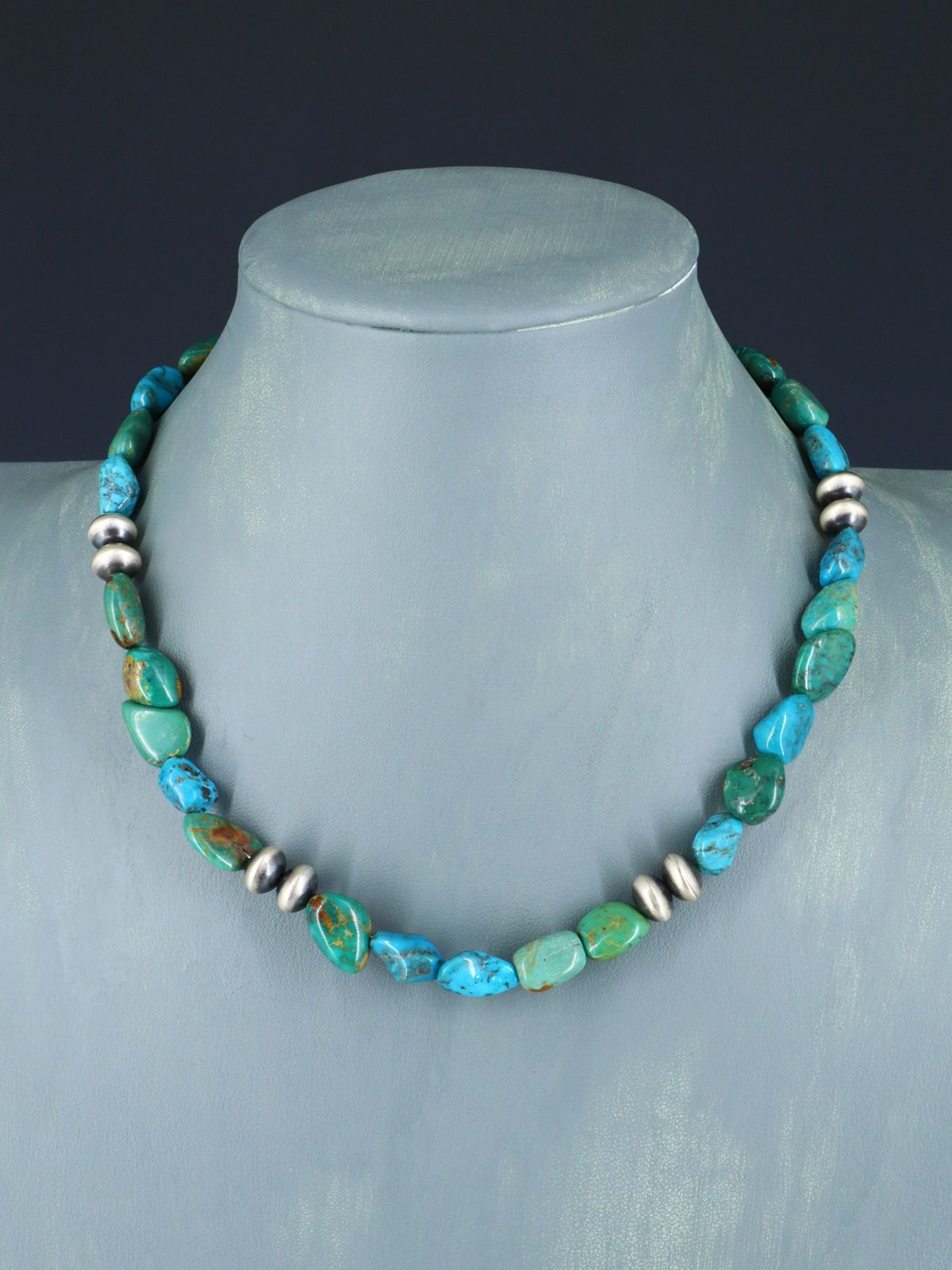 17" Native American Turquoise Necklace - PuebloDirect.com