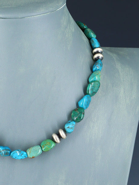 17" Native American Turquoise Necklace - PuebloDirect.com