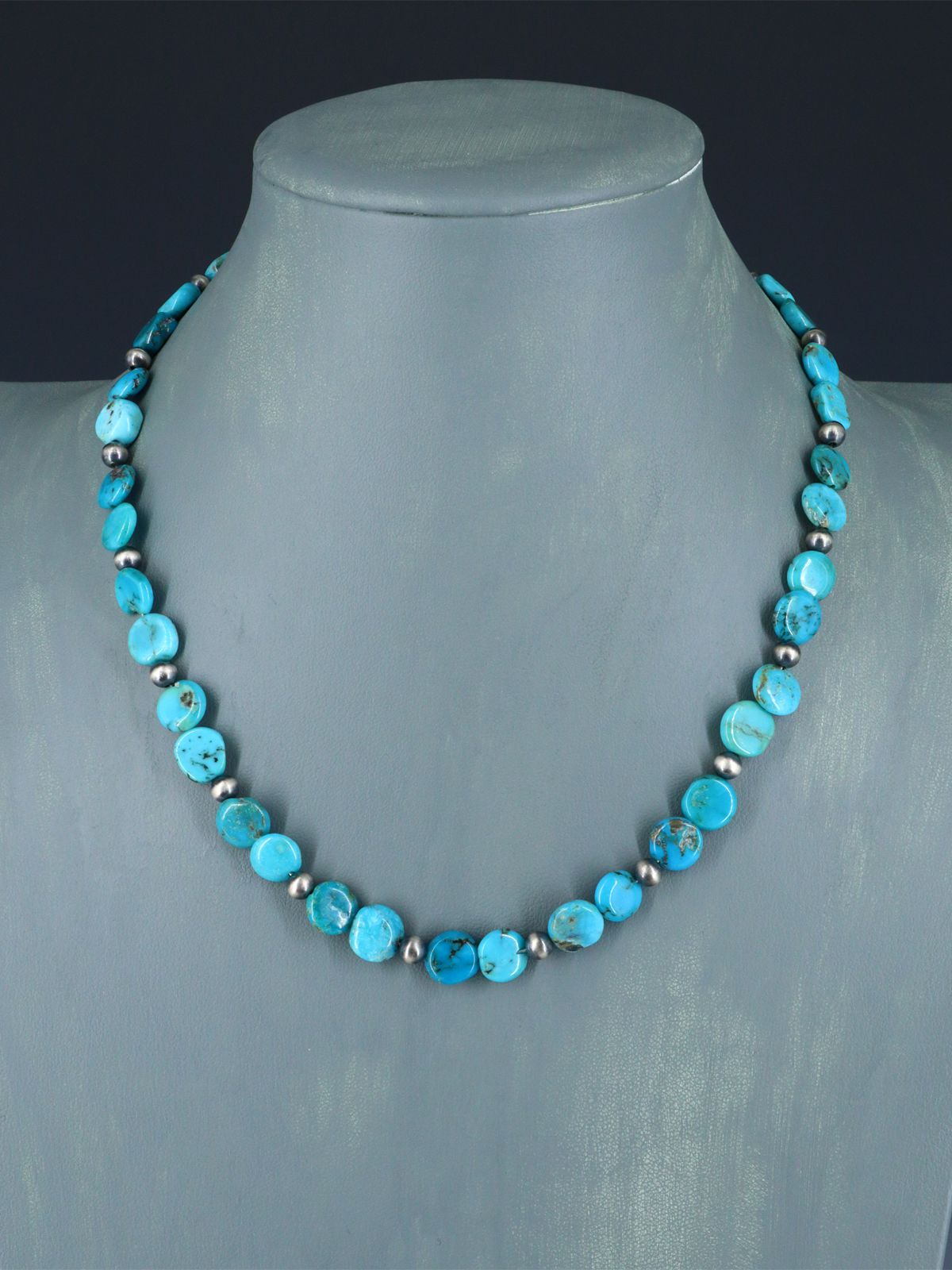 18" Native American Turquoise Necklace - PuebloDirect.com