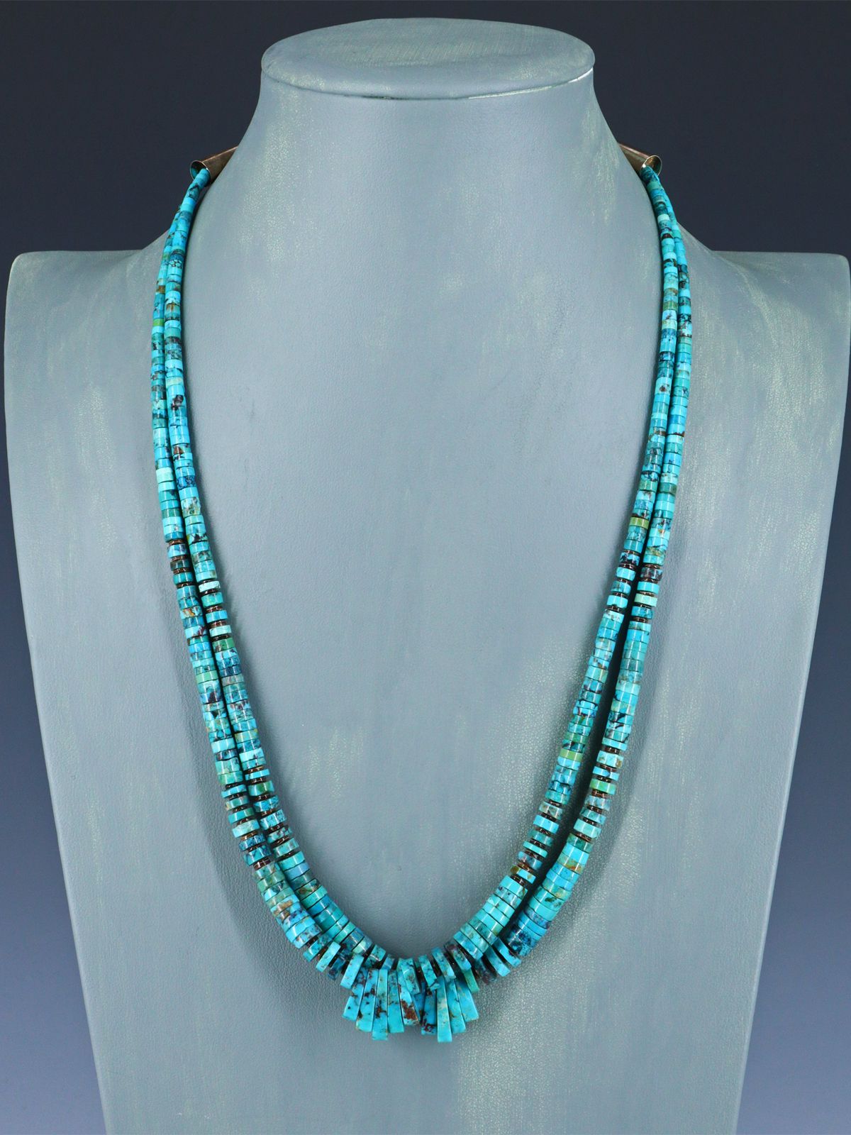 Native American Jewelry Double Strand Turquoise Necklace