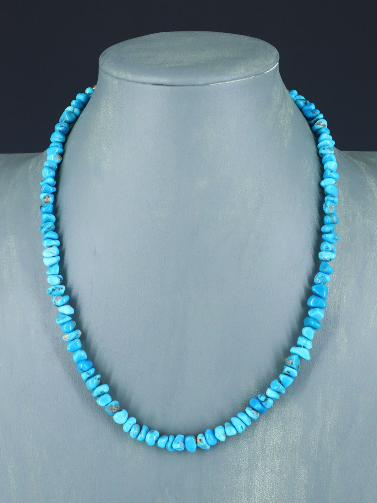 Native American Indian Jewelry Single Strand Turquoise Necklace - PuebloDirect.com