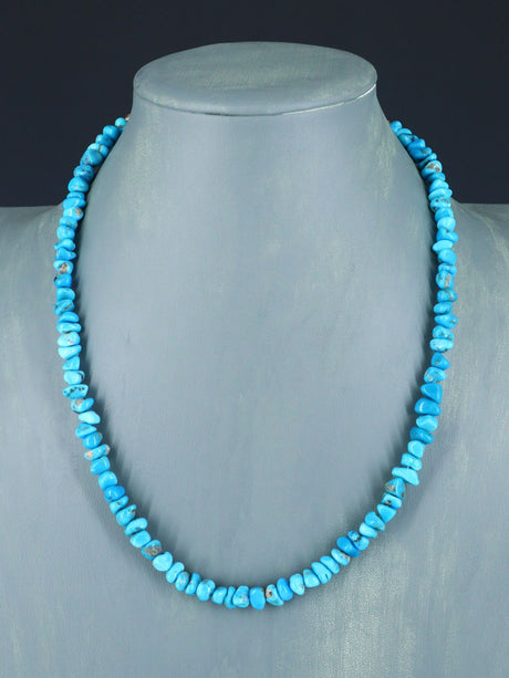 Native American Indian Jewelry Single Strand Turquoise Necklace - PuebloDirect.com