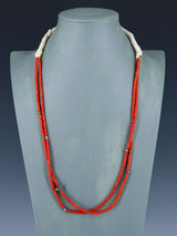Estate Native American Two Strand Coral and Turquoise Necklace - PuebloDirect.com