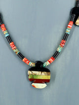 Native American Santo Domingo Multistone Thunderbird Mosaic Inlay Necklace - PuebloDirect.com