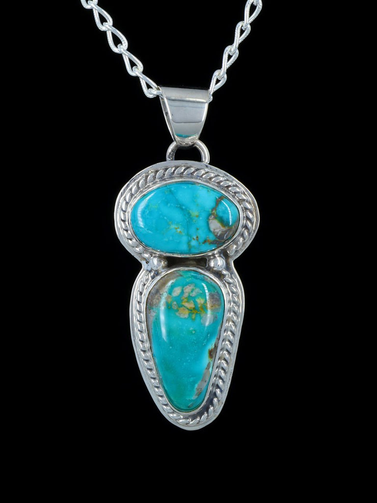 Native American Jewelry Pilot Mountain Turquoise Pendant - PuebloDirect.com