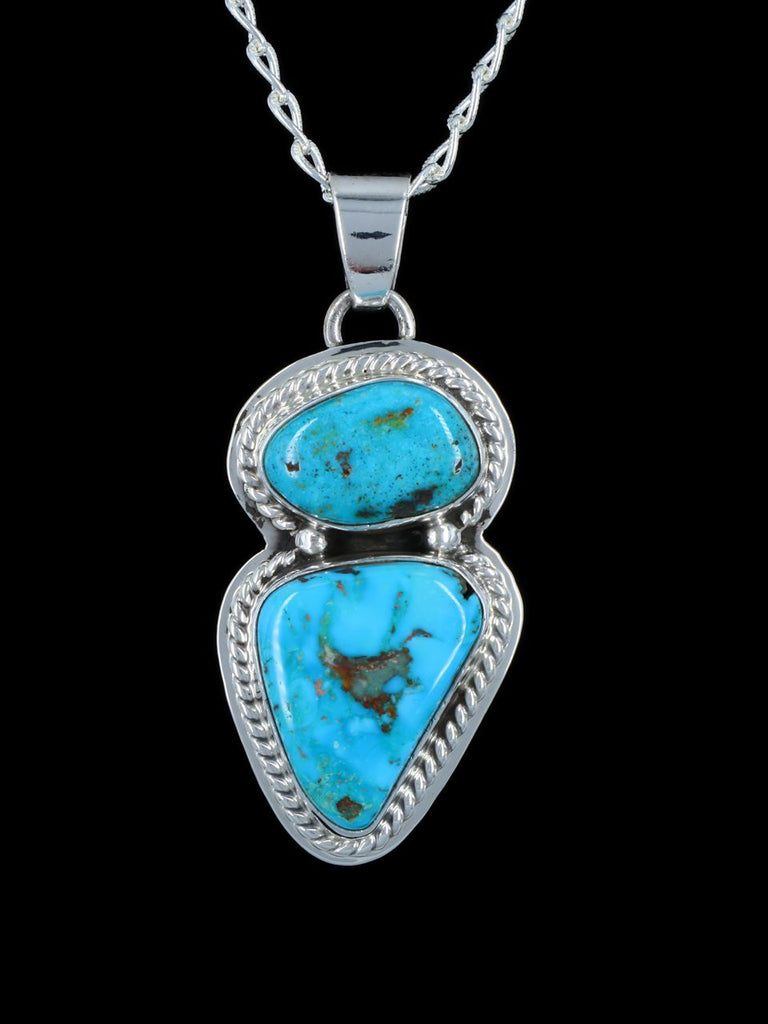 Native American Jewelry Tyrone Turquoise Pendant - PuebloDirect.com