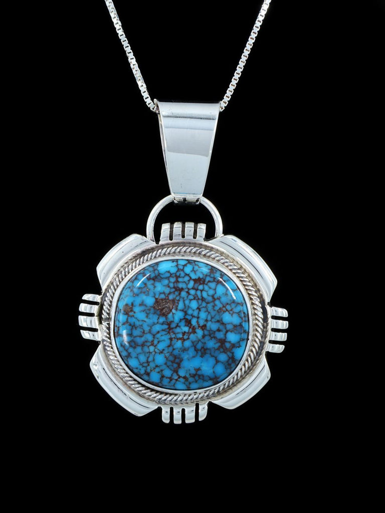 Egyptian Turquoise Navajo Sterling Silver Pendant - PuebloDirect.com