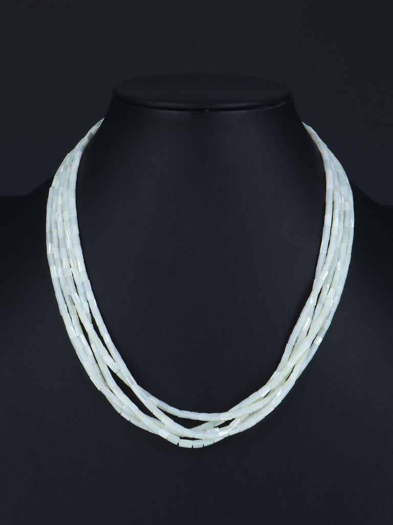 Native American Five Strand Mother of Pearl Necklace - PuebloDirect.com