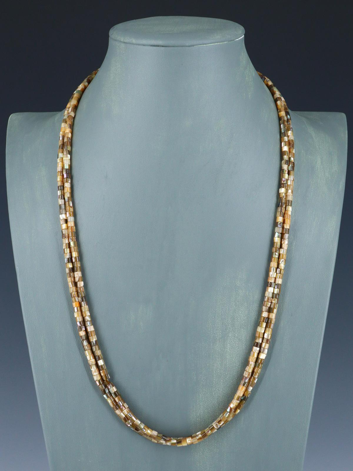 Native American Jewelry Two Strand Abalone Necklace - PuebloDirect.com