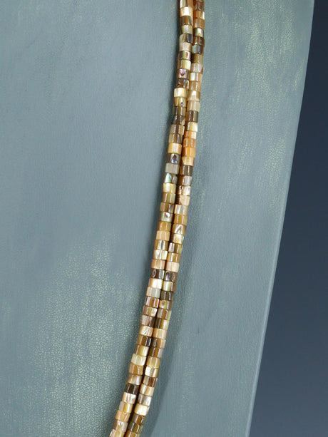 Native American Jewelry Two Strand Abalone Necklace - PuebloDirect.com