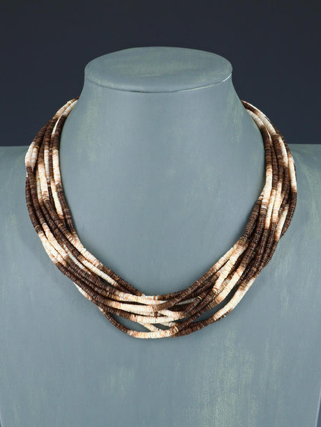 Native American Santo Domingo Ten Strand Heishi Necklace - PuebloDirect.com