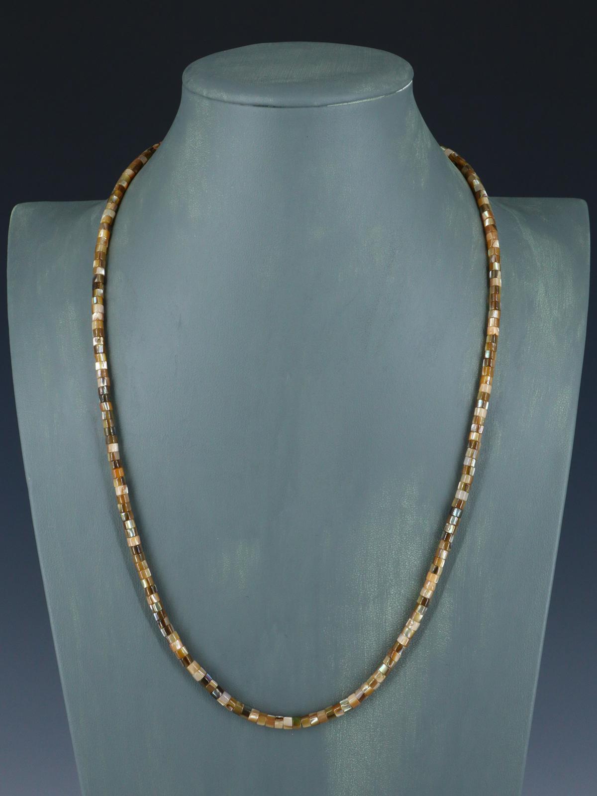 Native American Jewelry Single Strand Abalone Necklace - PuebloDirect.com